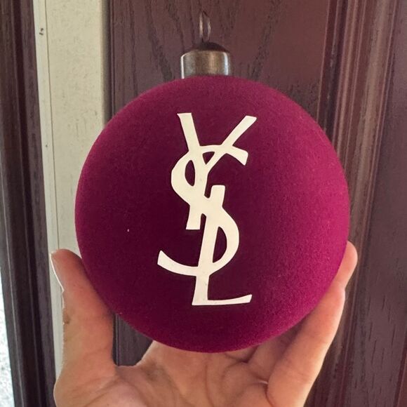 Elegant Burgundy YSL Christmas Ornament - Picture 2 of 4